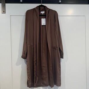 DR2 Women's Elegant Brown Long Cardigan